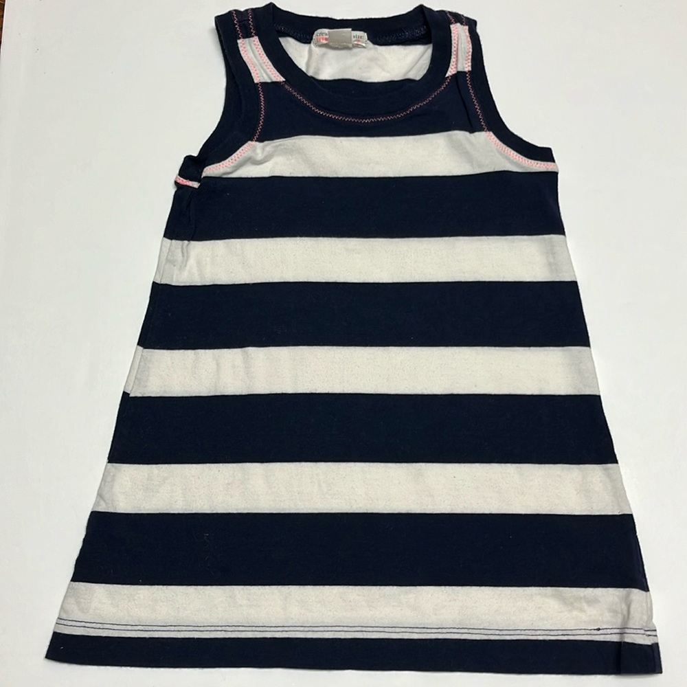 J Crew Navy & White Striped Summer Sleeveless Toddler Dress Girls, Size 2